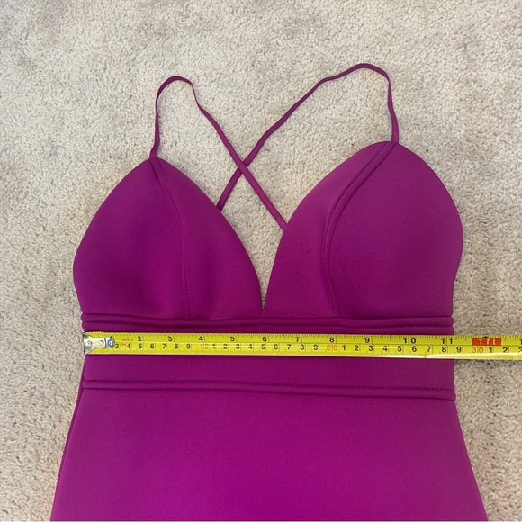 Bright purple deep V sweetheart neckline spaghetti strap bodycon bandage dress M - Picture 6 of 9